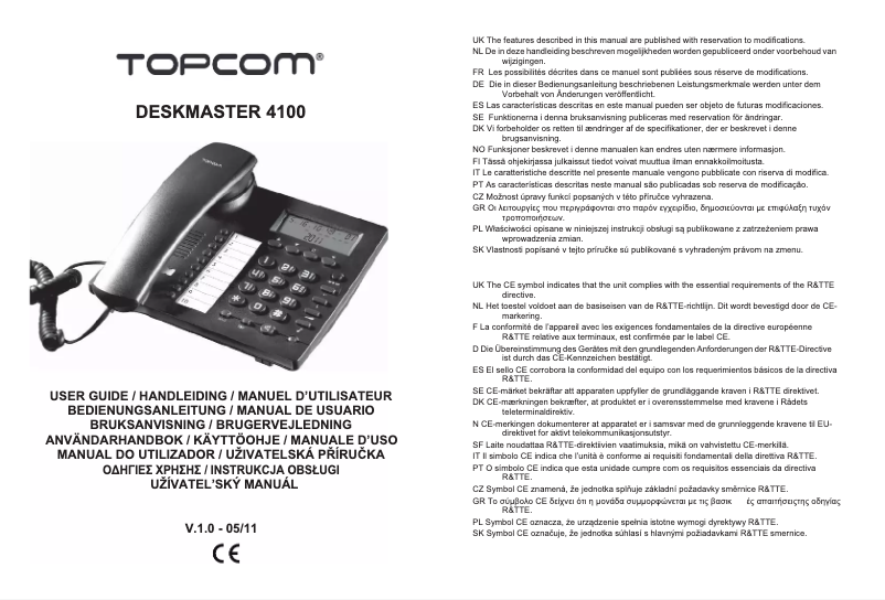 Página 1 del manual Manual de usuario Topcom TE-6603