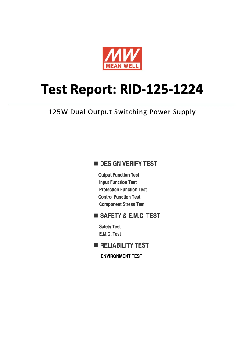 Imagen de la primera página del manual del dispositivo RID-125-1224