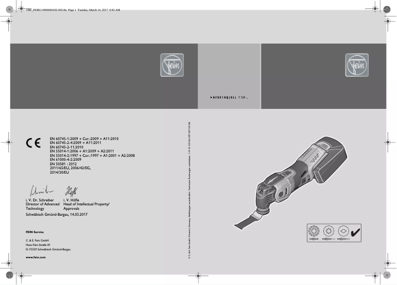 Página nº 1 - Manual de usuario Fein Accu SuperCut AFSC 18 QSL