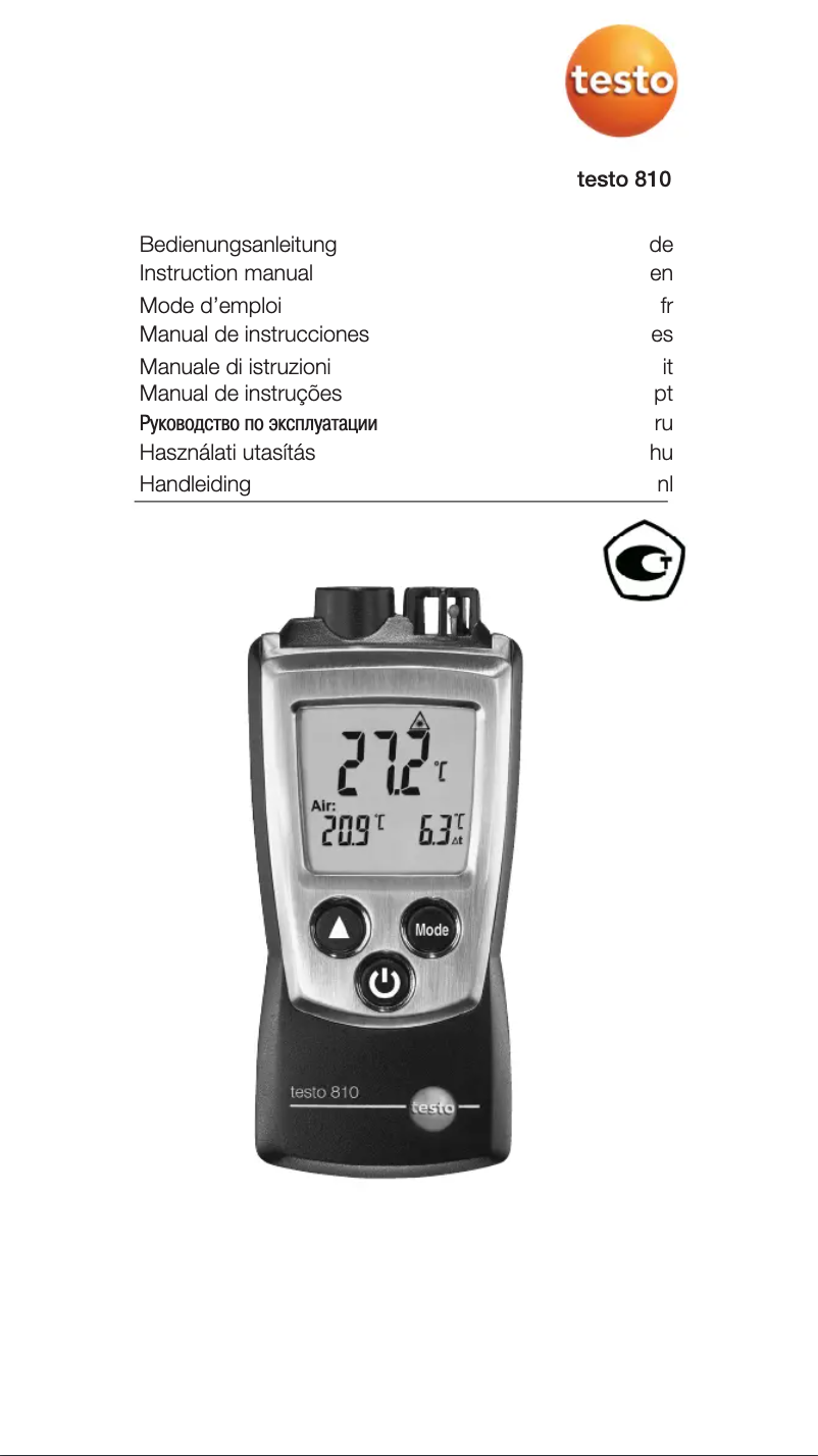 Página 1 del manual Manual de usuario Testo 810