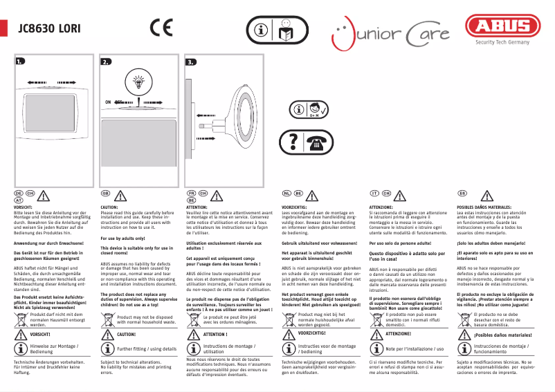 Imagen de la primera página del manual del dispositivo Lori JC8630