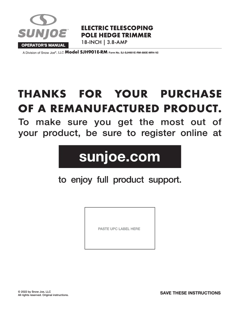 Imagen de la primera página del manual del dispositivo SJH901E-RM