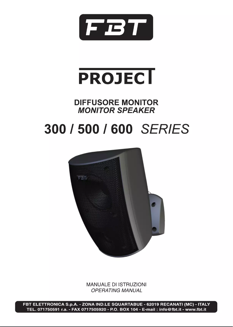 Página 1 del manual Manual de usuario FBT PROJECT 660