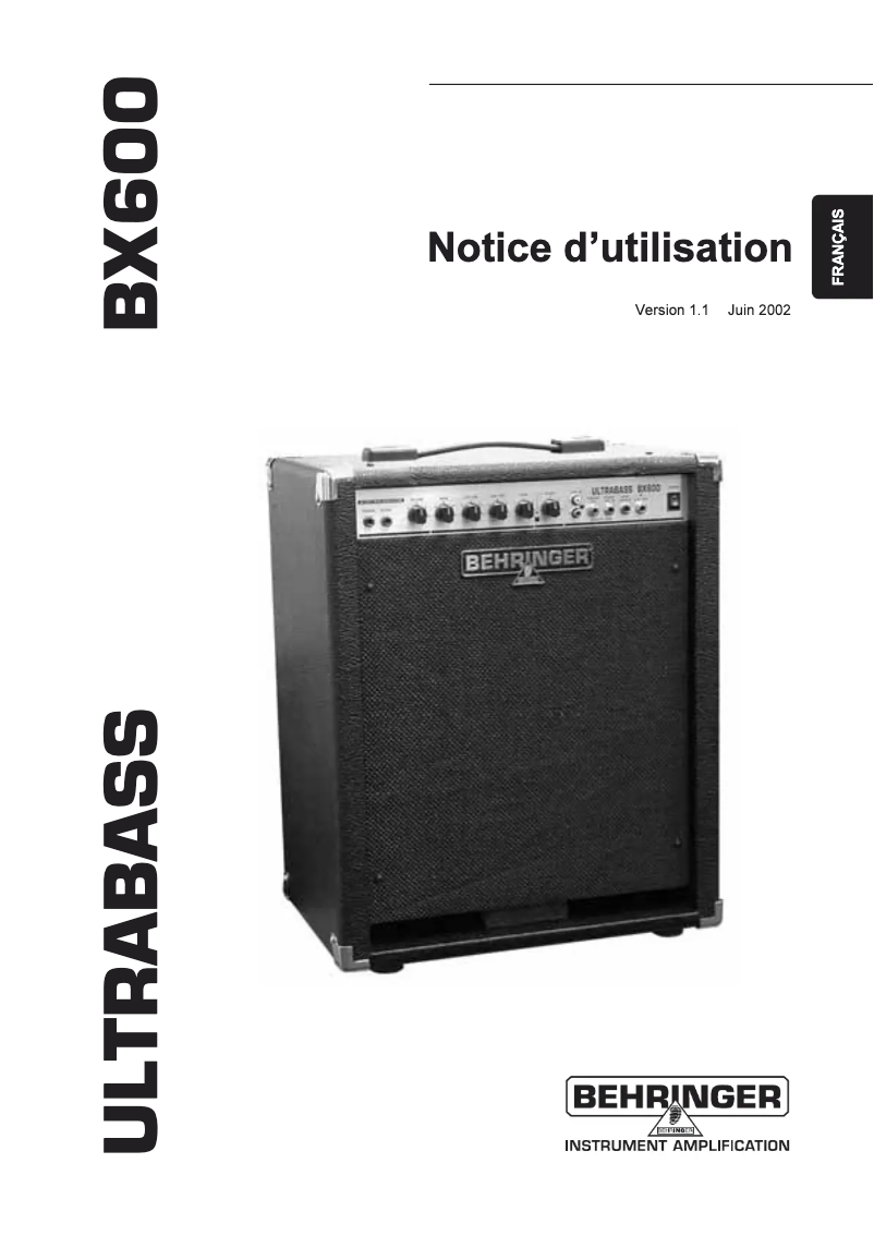 Imagen de la primera página del manual del dispositivo Ultrabass BX600