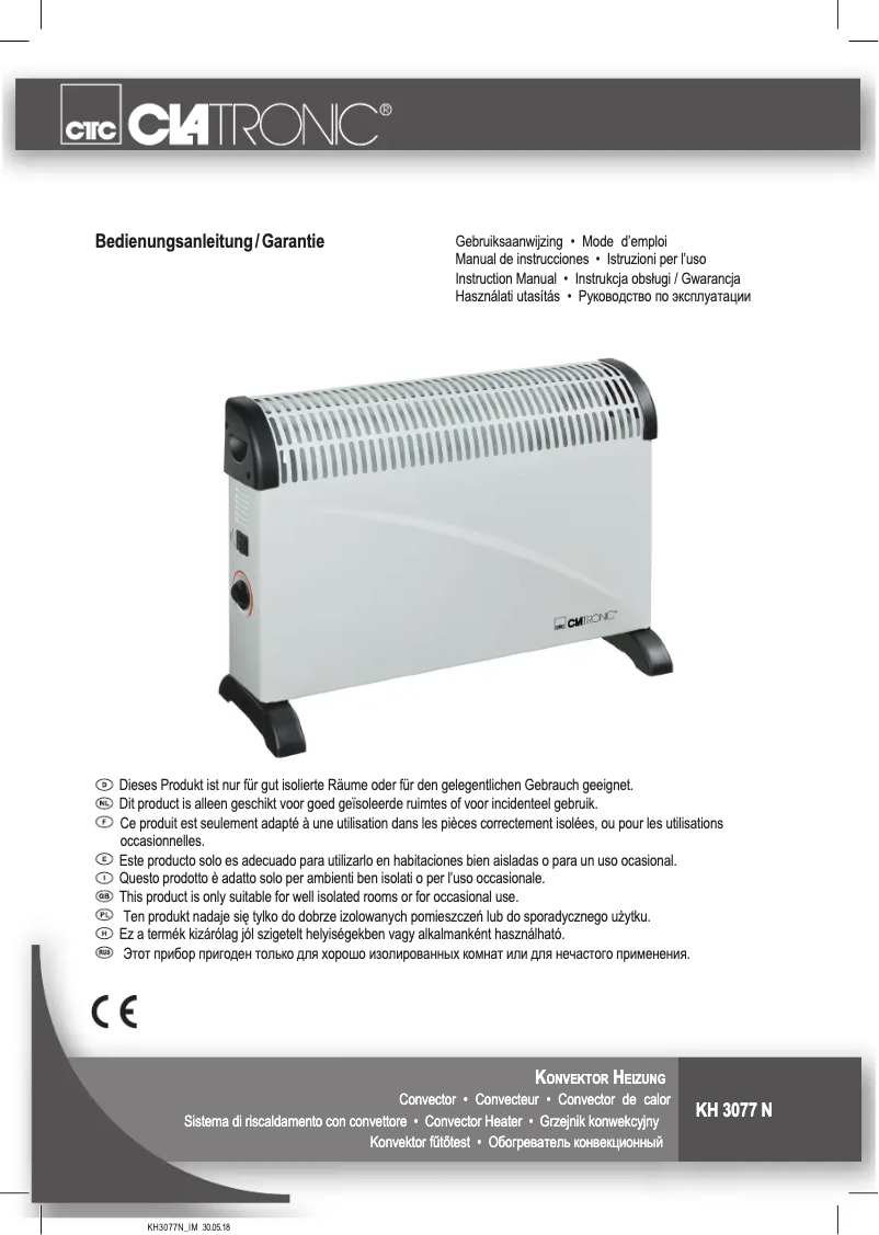 Página 1 del manual Manual de usuario Clatronic KH 3077 N