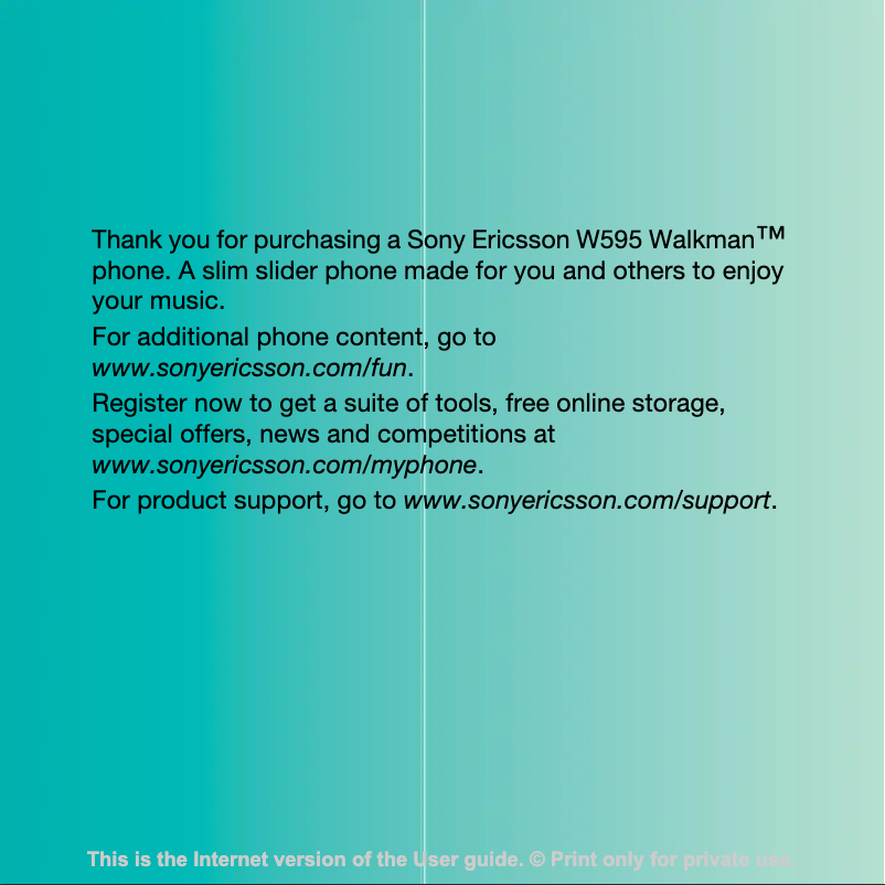 Imagen de la primera página del manual del dispositivo W595