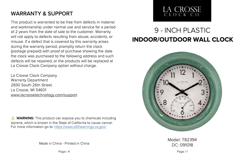 Imagen de la primera página del manual del dispositivo T82394