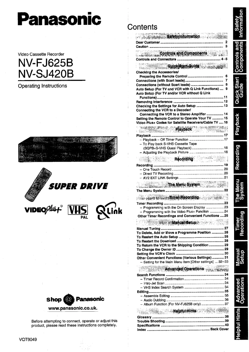 Imagen de la primera página del manual del dispositivo NV-SJ420