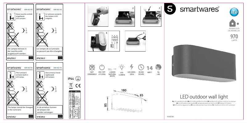Página 1 del manual Manual de usuario Smartwares GWI-002-HS