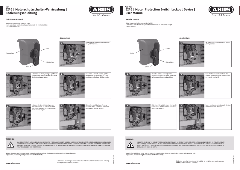 Página 1 del manual Manual de usuario Abus E245