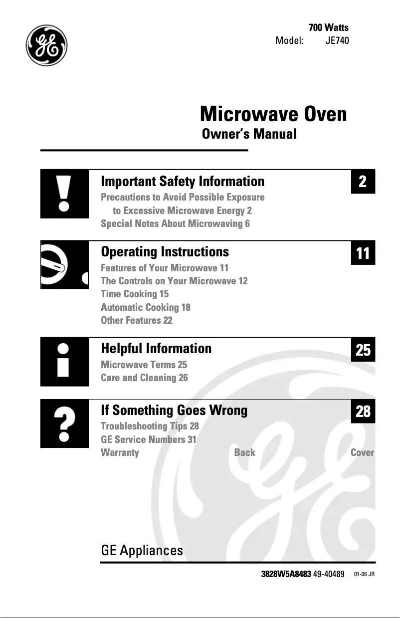 Imagen de la primera página del manual del dispositivo JE740WK