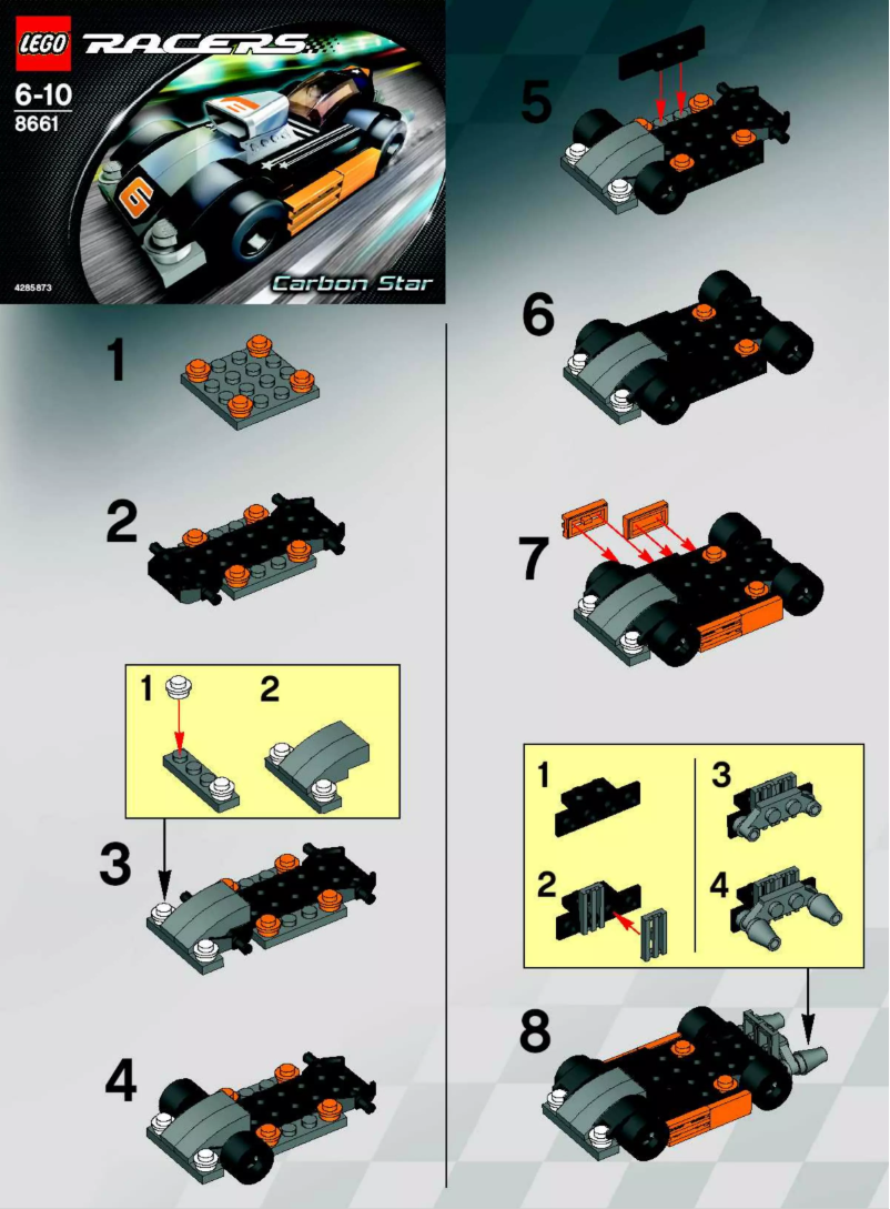 Página 1 del manual Manual de usuario Lego Racers Carbon Star 8661