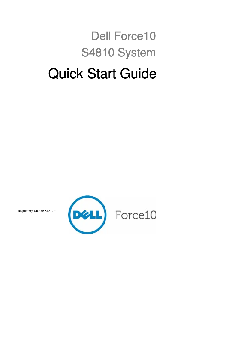 Página 1 del manual Guía de instalación Dell PowerSwitch S4810P