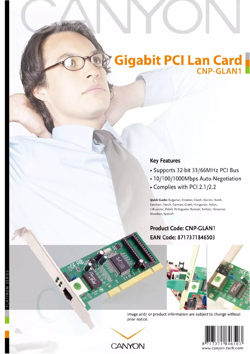 Imagen de la primera página del manual del dispositivo CNP-GLAN1