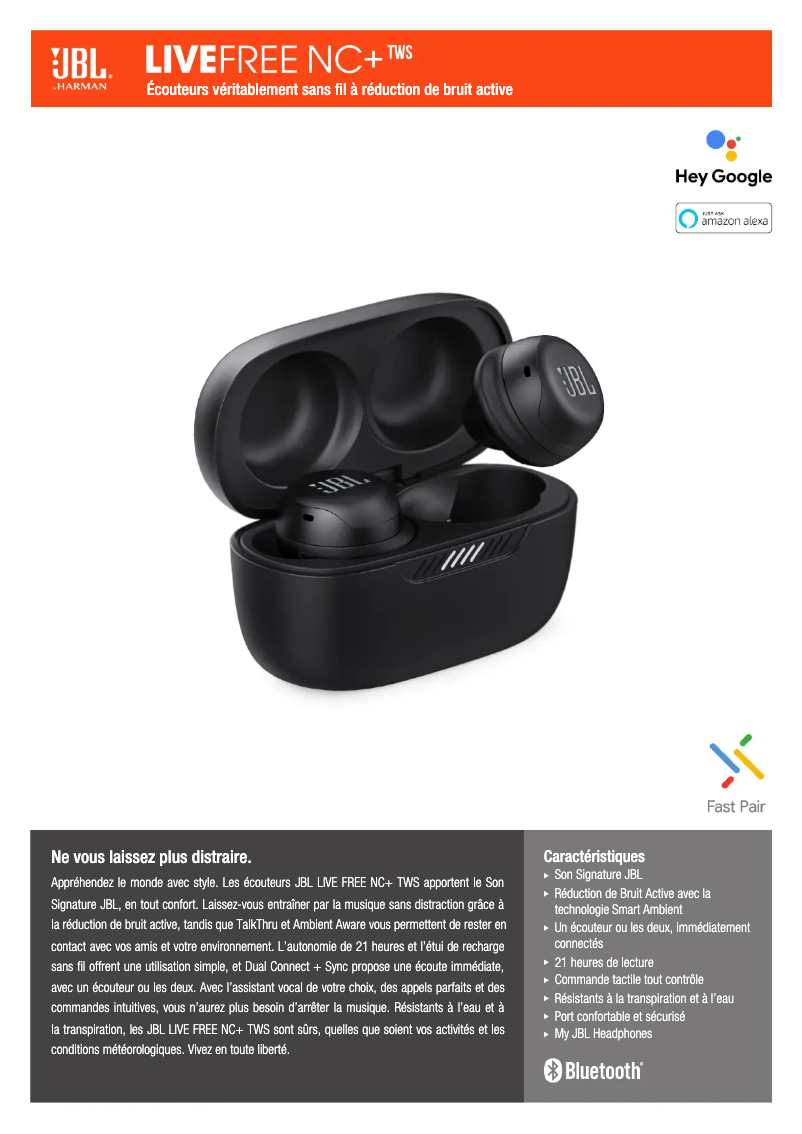 Imagen de la primera página del manual del dispositivo Live Free NC+ TWS