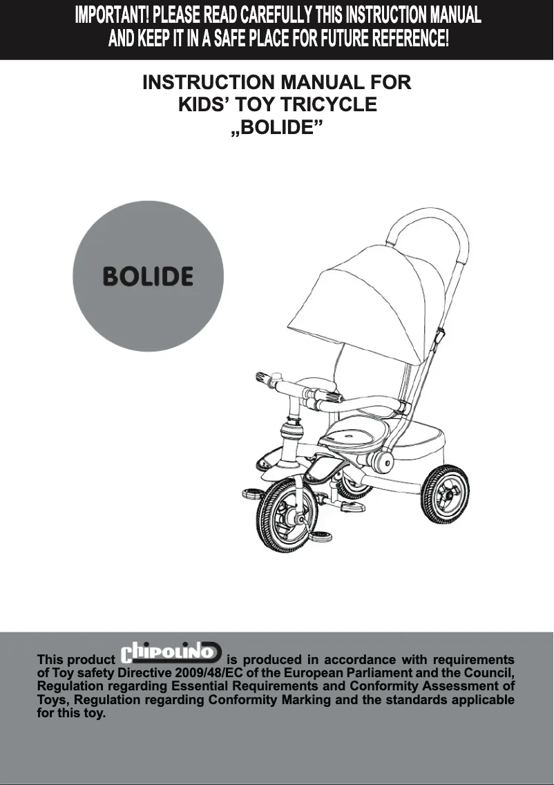 Página 1 del manual Manual de usuario Chipolino Bolide