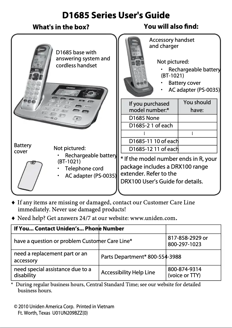 Imagen de la primera página del manual del dispositivo D1685