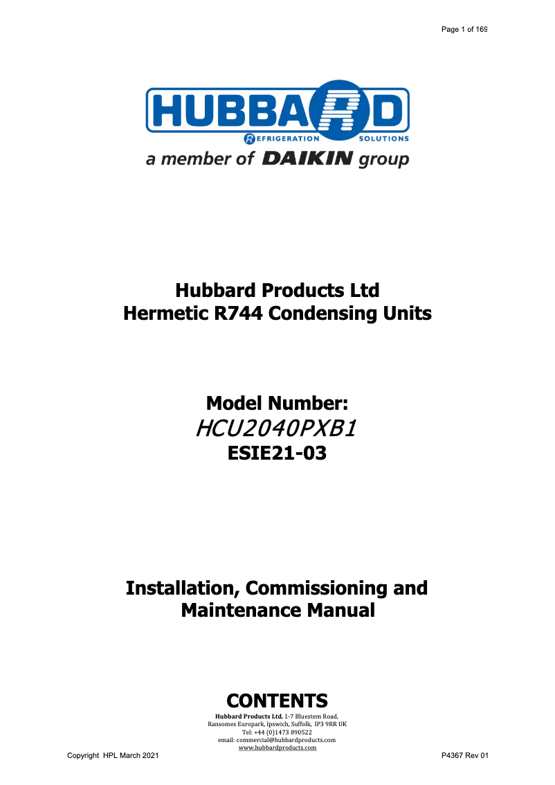 Página 1 del manual Manual de usuario Daikin HCU2040PXB1