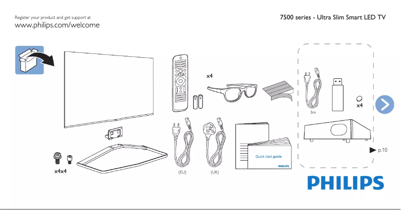 Imagen de la primera página del manual del dispositivo 55PFS7509
