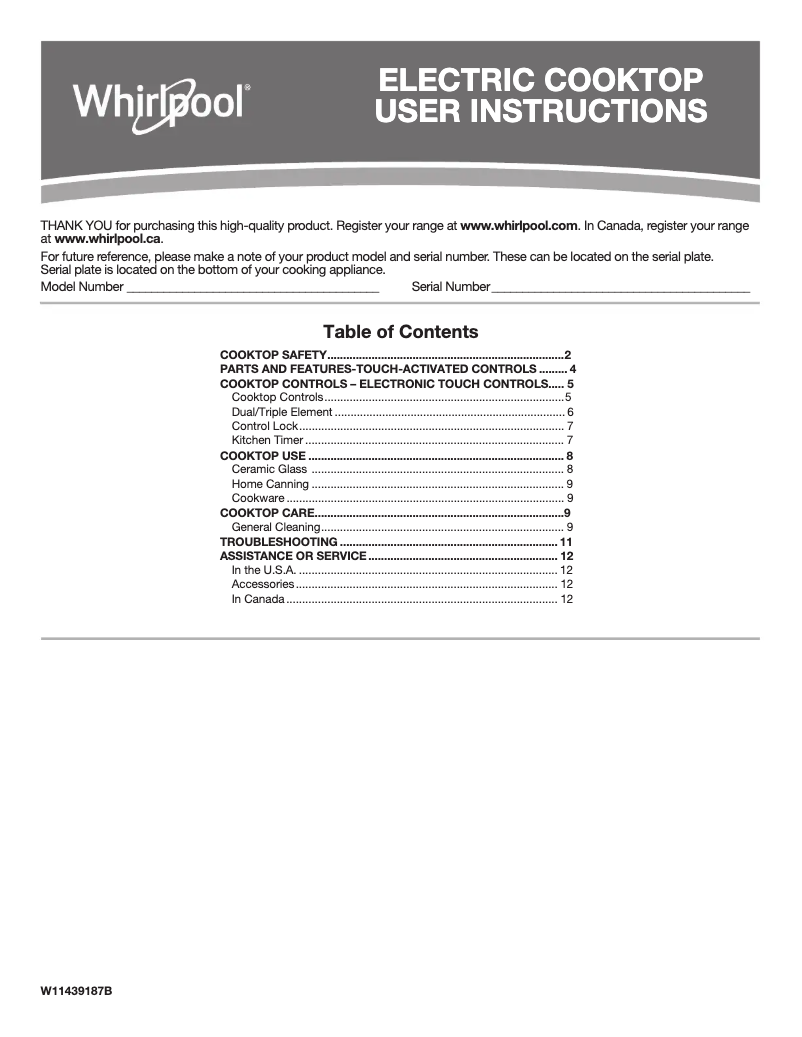 Imagen de la primera página del manual del dispositivo WCE97US0KS