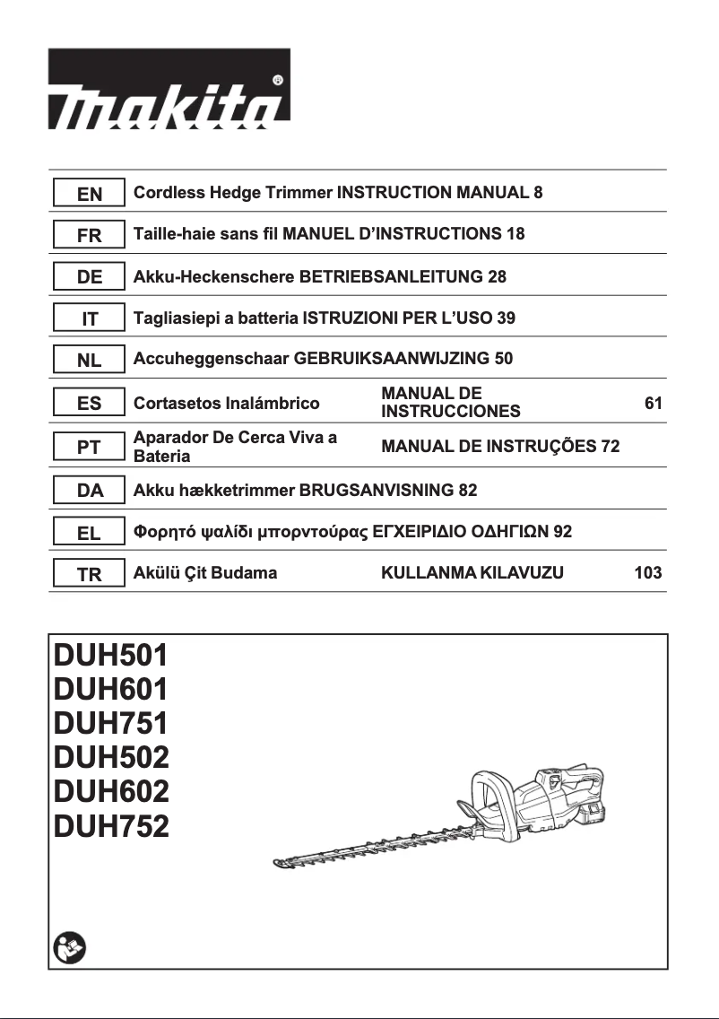 Página 1 del manual Manual de usuario Makita DUH752