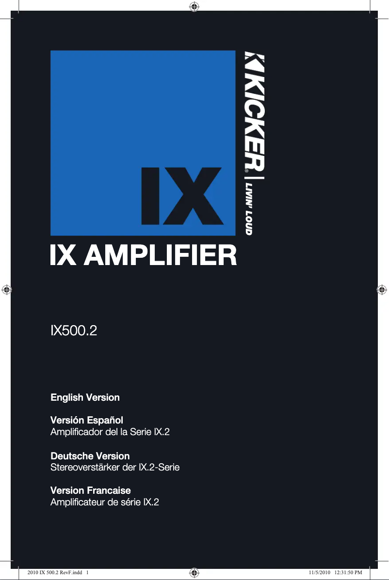Página nº 1 - Manual de usuario Kicker IX500.2