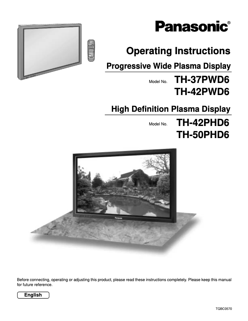 Página 1 del manual Manual de usuario Panasonic TH-42PHD6UY