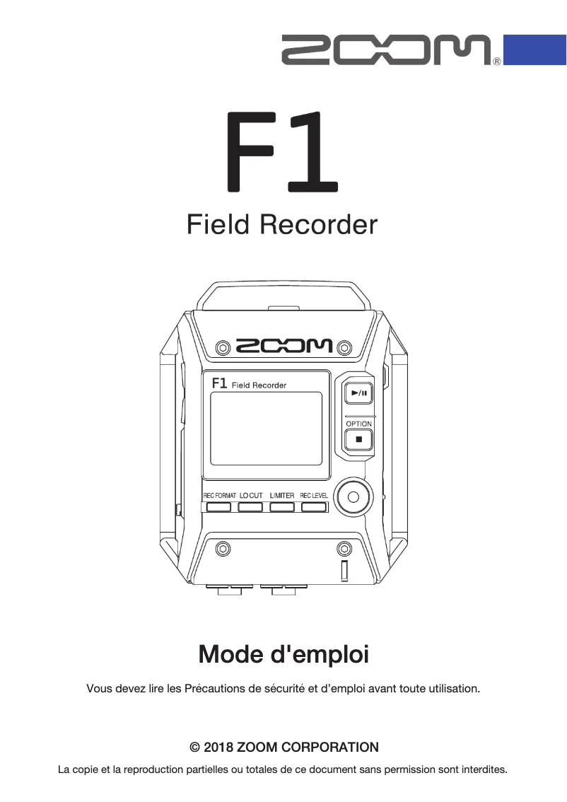 Imagen de la primera página del manual del dispositivo F1