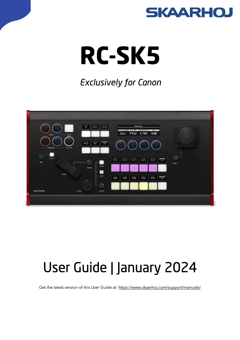 Imagen de la primera página del manual del dispositivo SKAARHOJ RC-SK5
