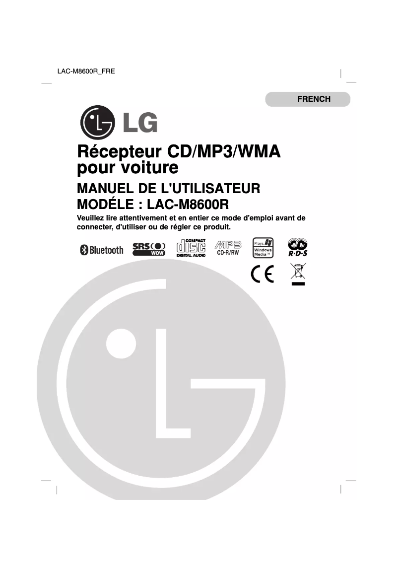 Imagen de la primera página del manual del dispositivo LAC-M8600R
