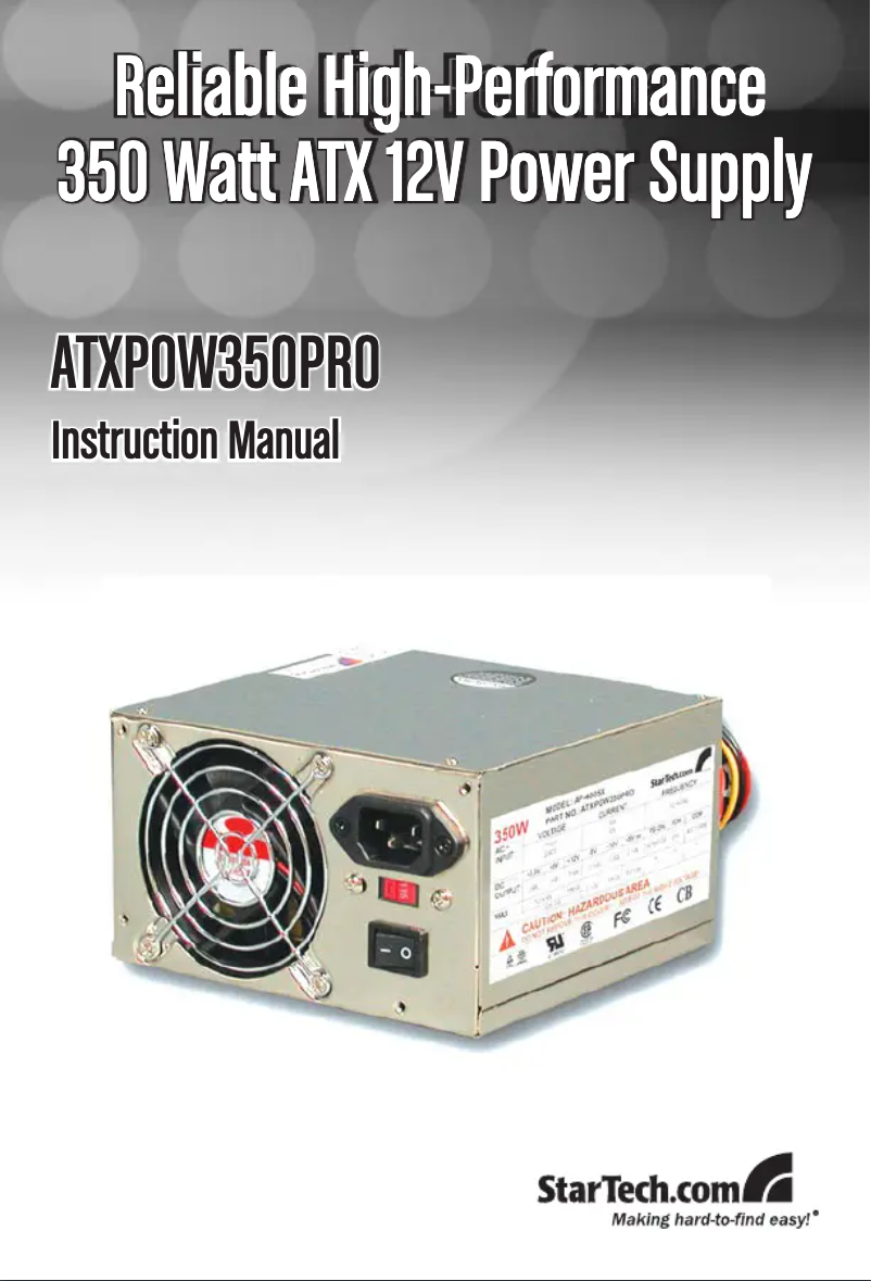 Imagen de la primera página del manual del dispositivo ATXPOW350PRO