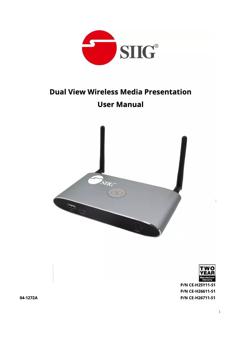 Página 1 del manual Manual de usuario Siig CE-H26711-S1