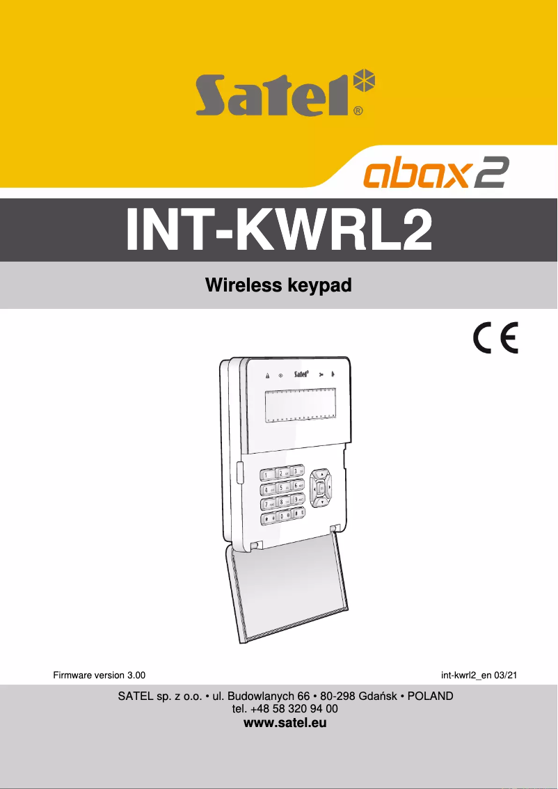 Imagen de la primera página del manual del dispositivo INT-KWRL2