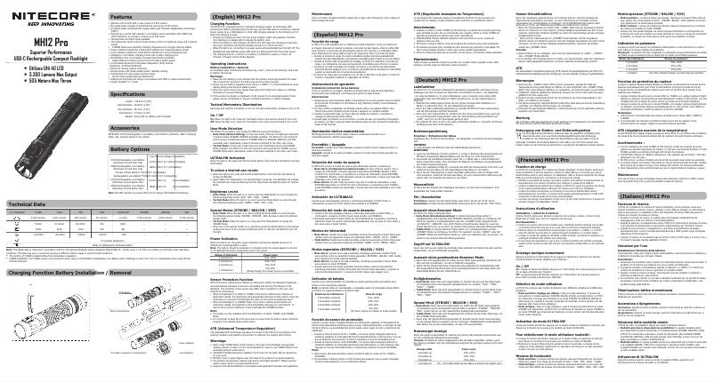Página nº 1 - Manual de usuario Nitecore MH12 Pro