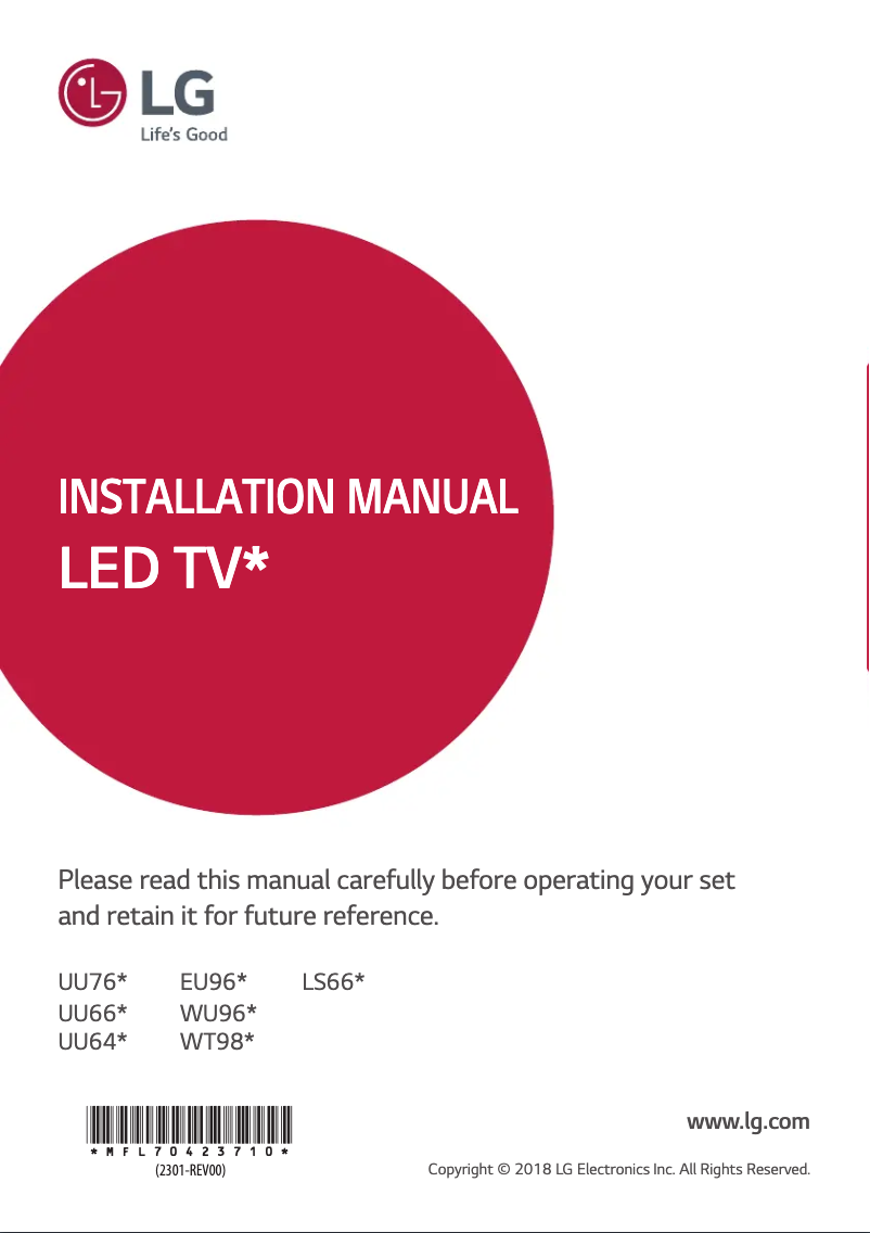 Imagen de la primera página del manual del dispositivo 32LS662V9ZC