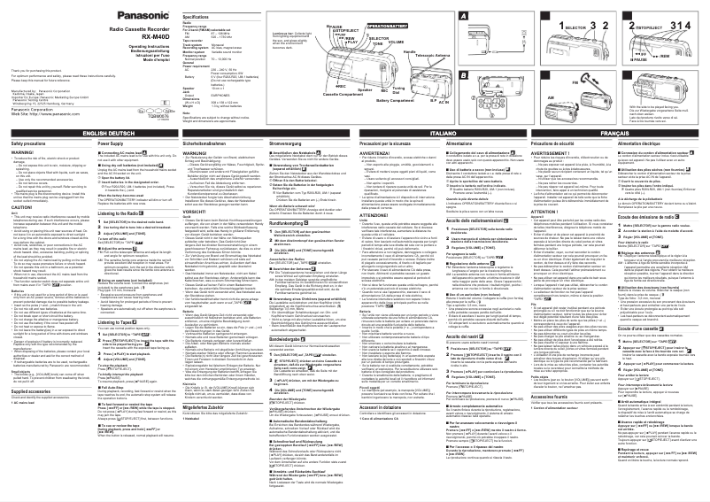Página nº 1 - Manual de usuario Panasonic RX-M40D