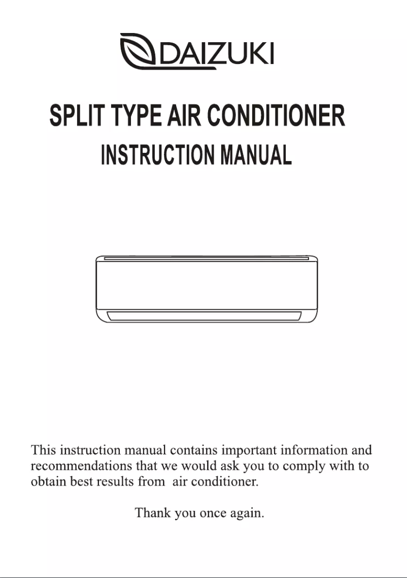 Página 1 del manual Manual de usuario Daizuki DXTH36X426-17
