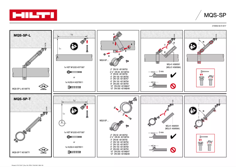 Página 1 del manual Instrucciones / montaje Hilti MQS-SP-L