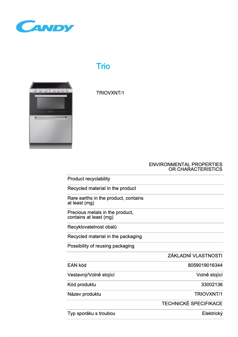 Imagen de la primera página del manual del dispositivo TRIOVXNT/1