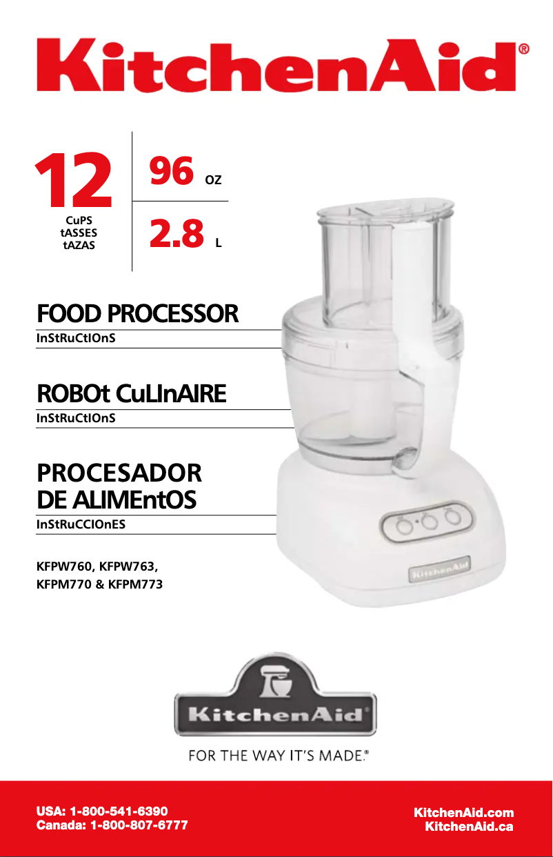 Página 1 del manual Manual de usuario KitchenAid KFPW760OB