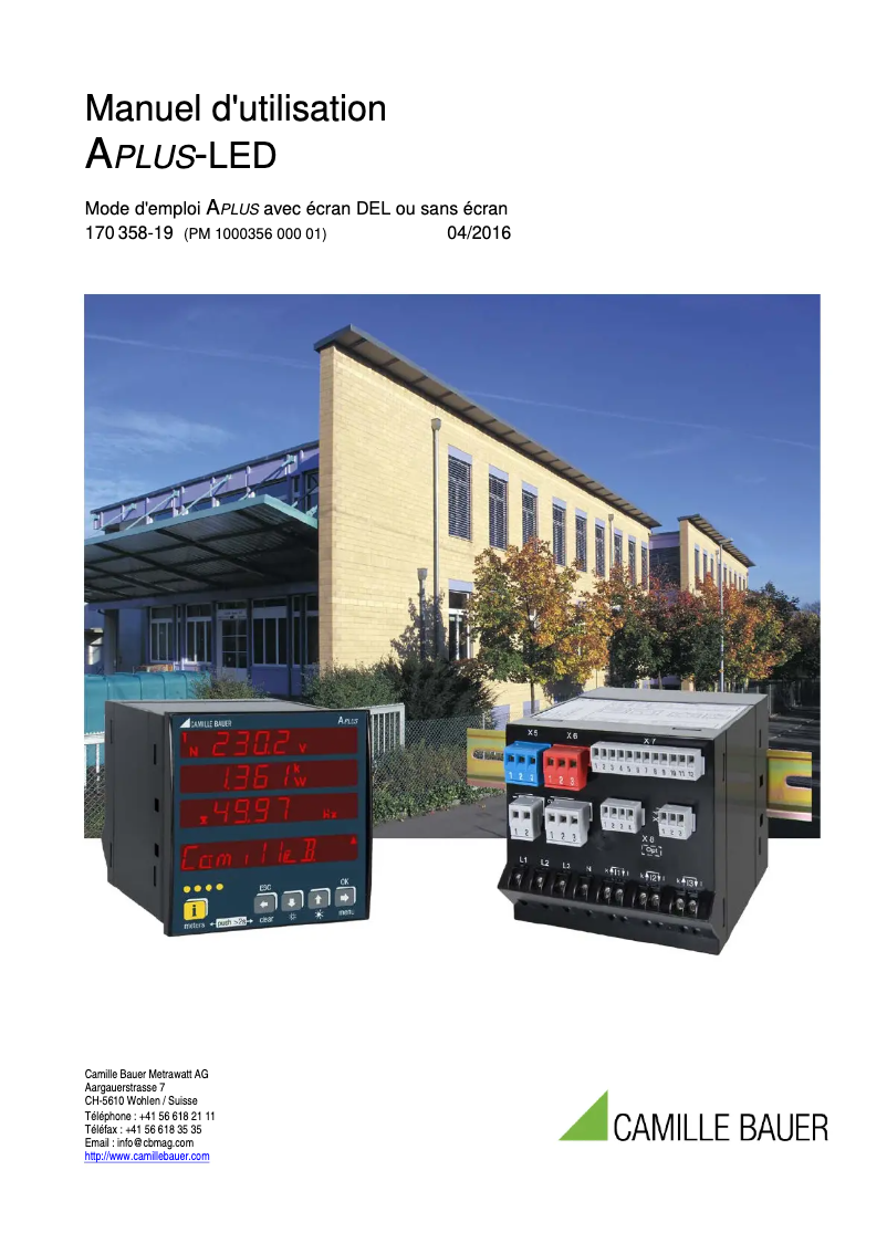 Página nº 1 - Manual de usuario Camille Bauer APlus