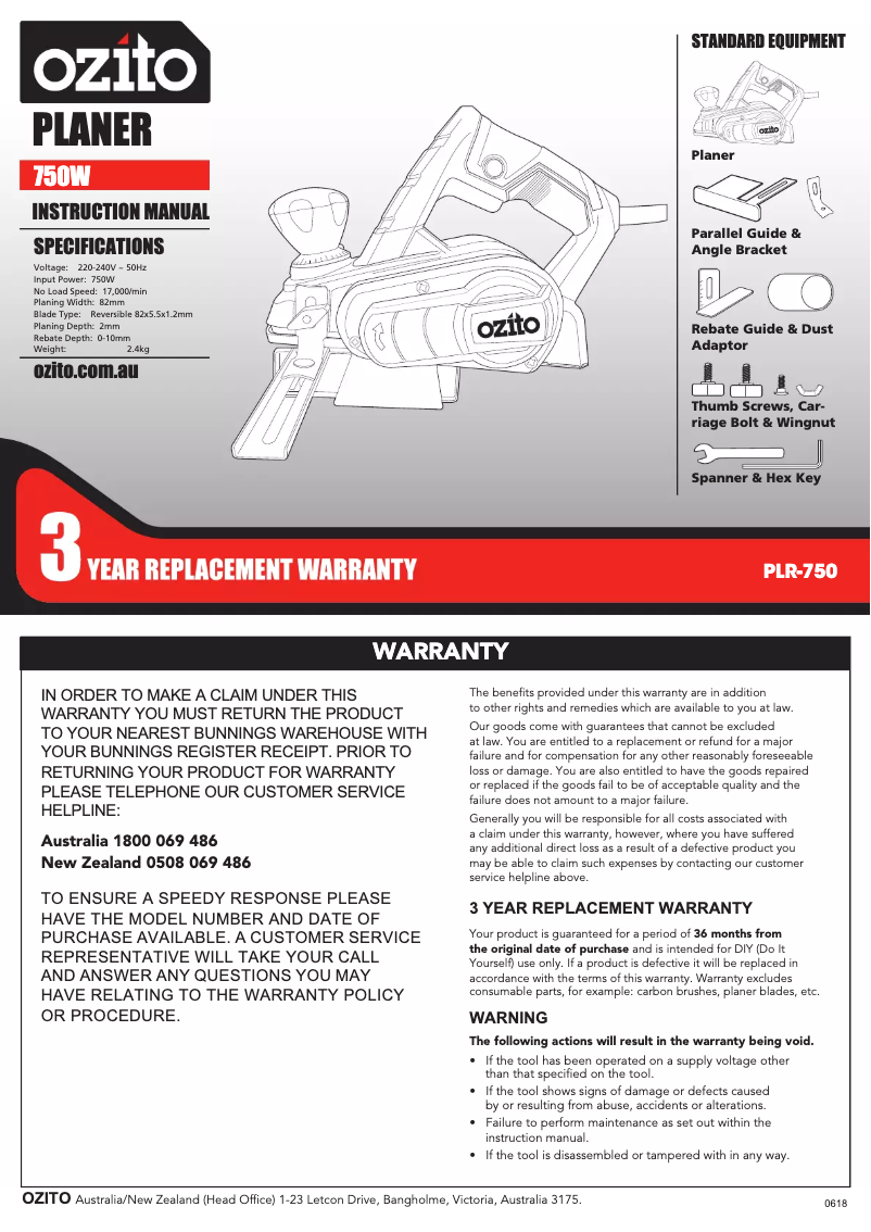Imagen de la primera página del manual del dispositivo PLR-750