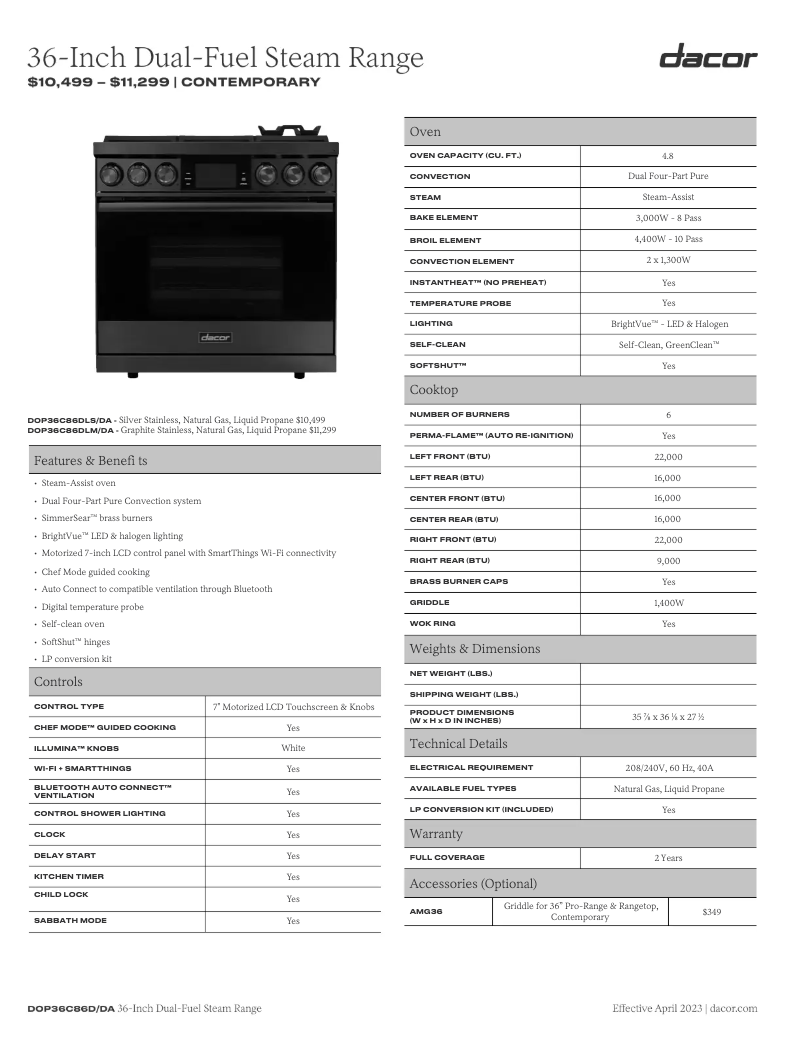 Imagen de la primera página del manual del dispositivo DOP36C86DLM