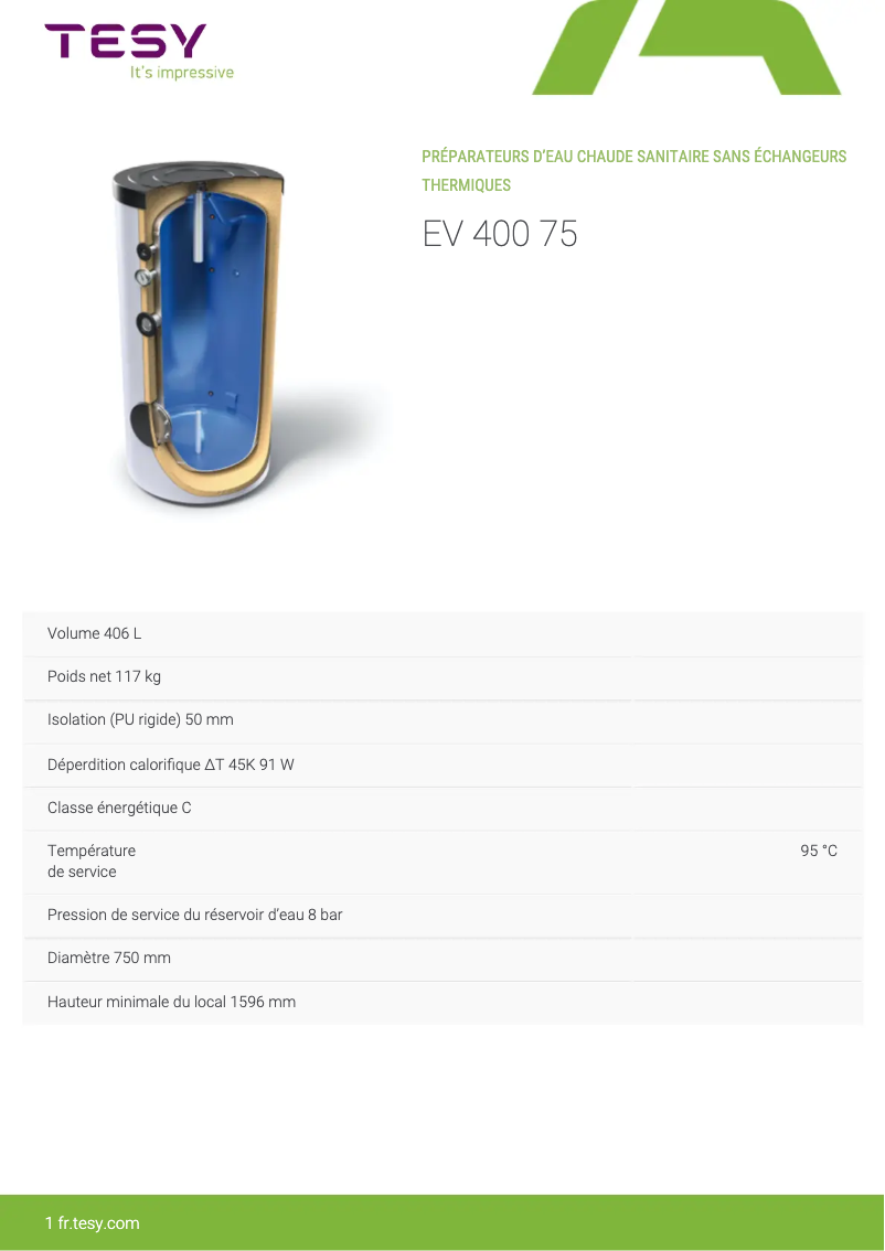 Imagen de la primera página del manual del dispositivo EV 400 75
