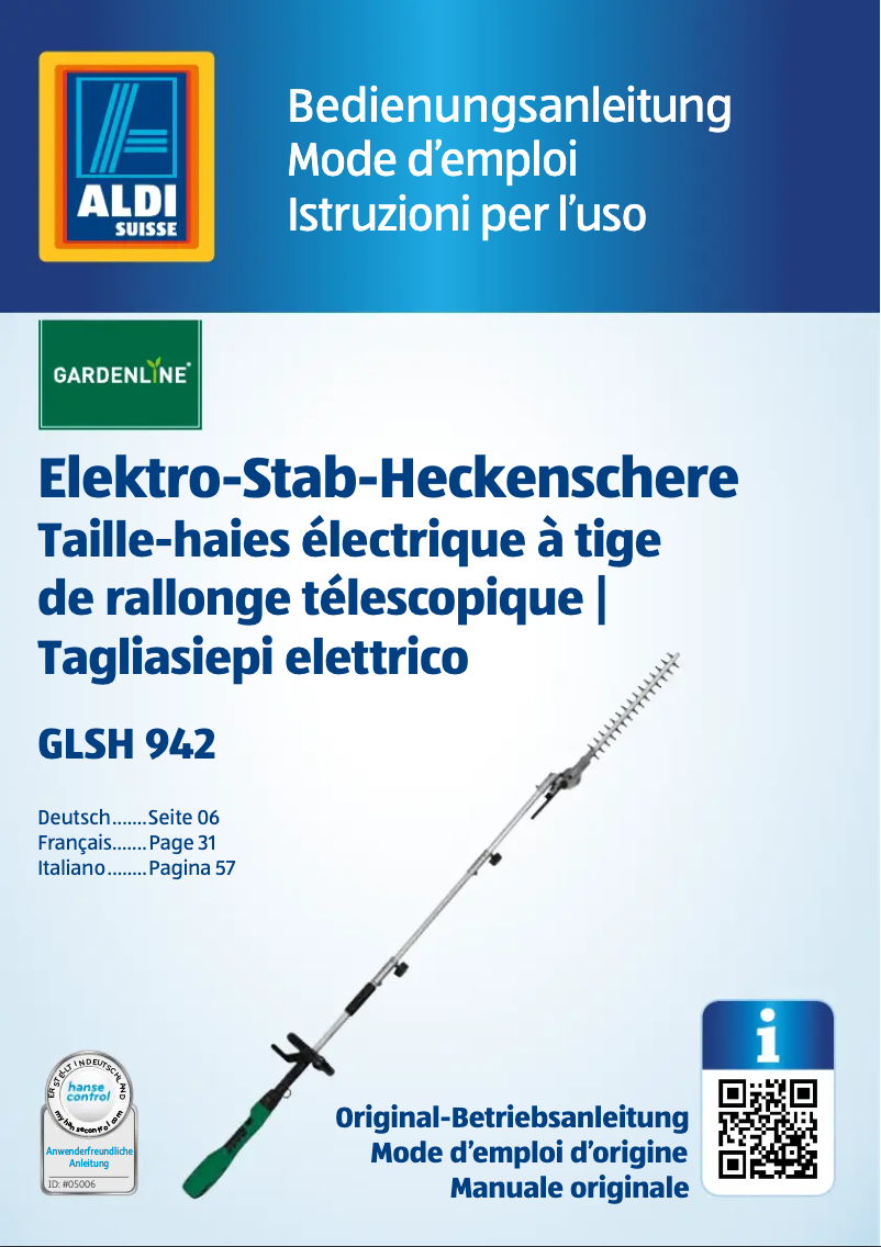 Imagen de la primera página del manual del dispositivo GLSH 942