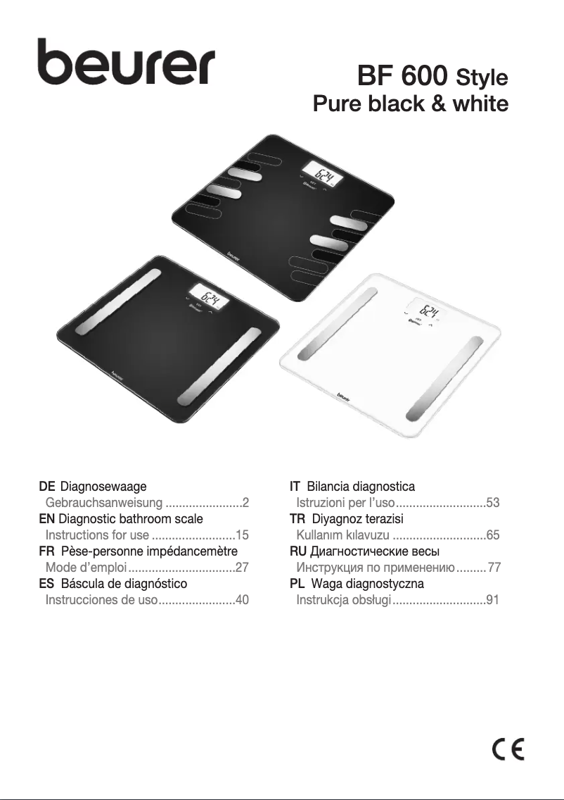 Imagen de la primera página del manual del dispositivo BF 600 Style