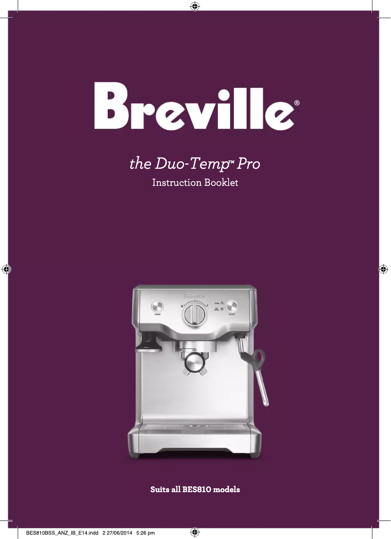 Página 1 del manual Manual de usuario Breville Duo-Temp Pro