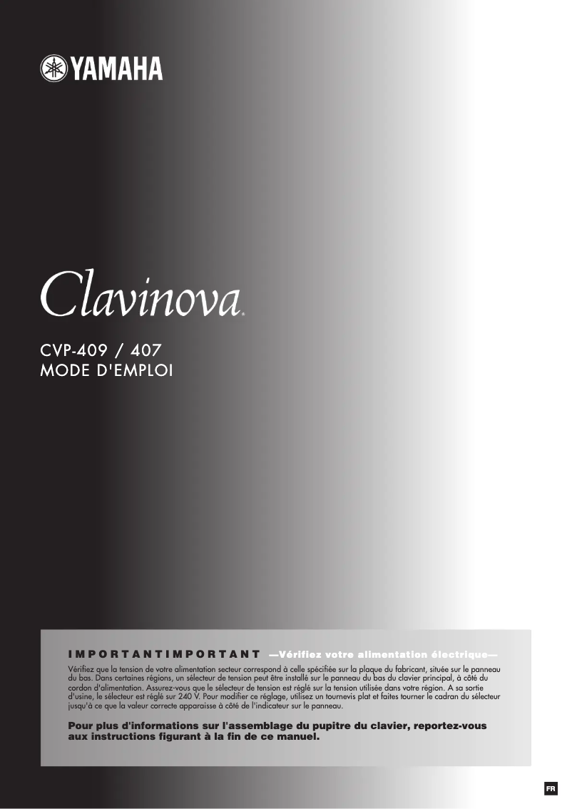 Imagen de la primera página del manual del dispositivo Clavinova CVP-409GP