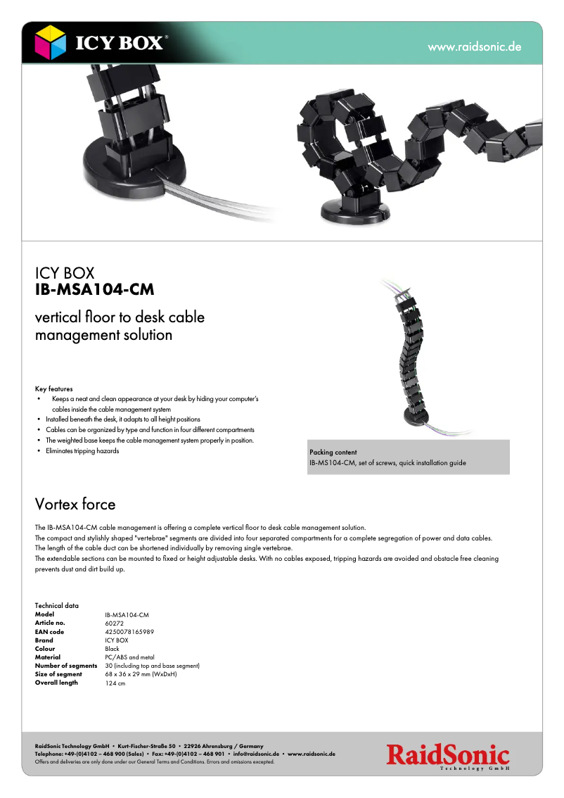 Imagen de la primera página del manual del dispositivo IB-MSA104-CM