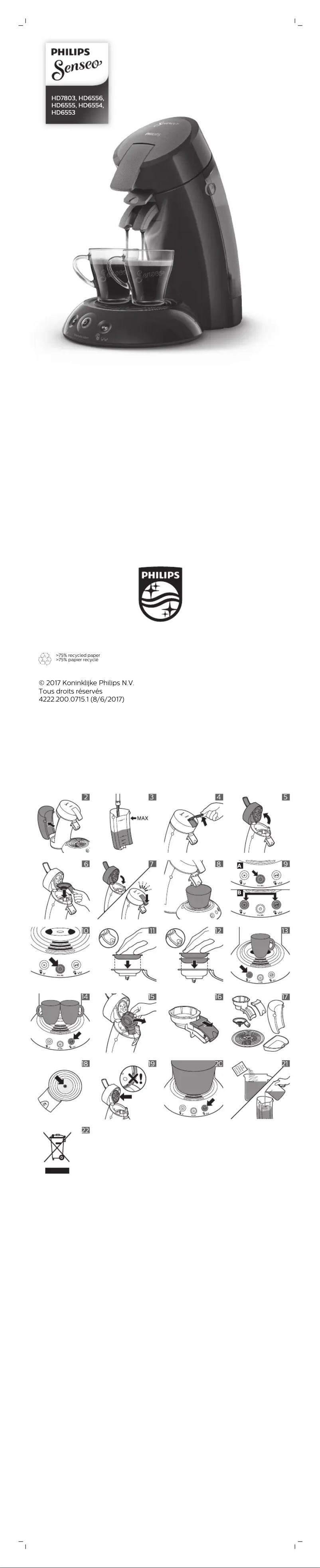 Imagen de la primera página del manual del dispositivo Senseo Original HD6556